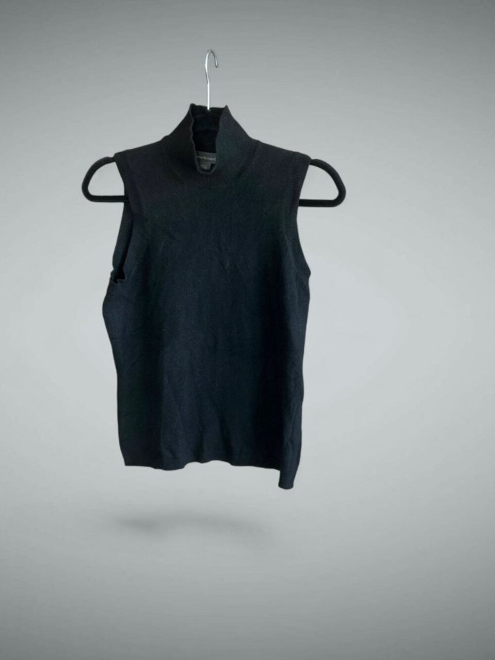 Banana Republic Black 100% Cashmere Mock Neck Sleeveless Sweater Size Medium